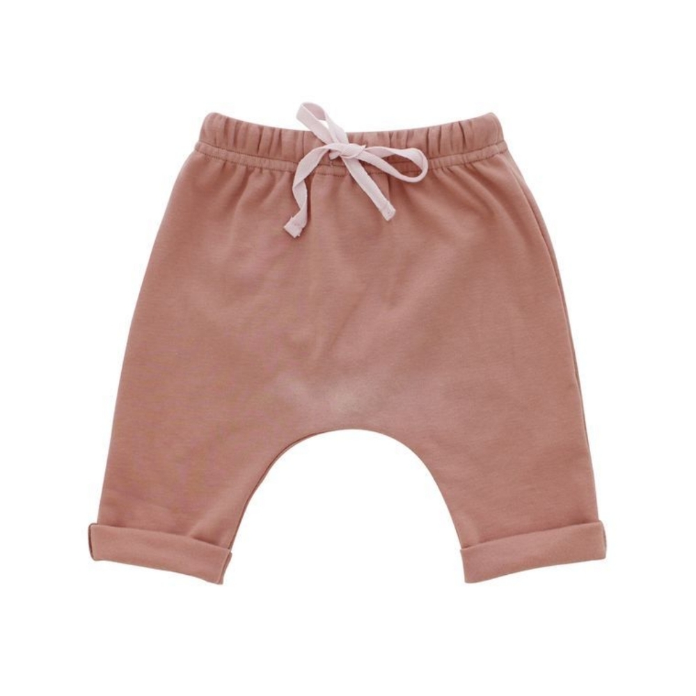 DUSTY ROSE COTTON BABY JOGGERS